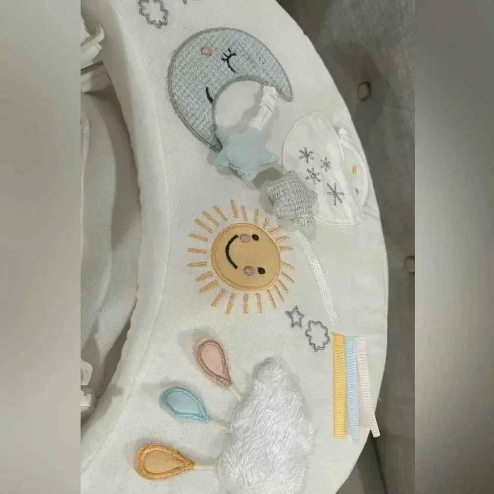 Pottery Barn Kids Plush White Baby Floor Seat with Tray